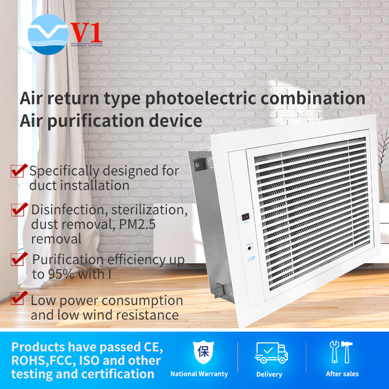 Air return type photoelectric combined air purification device